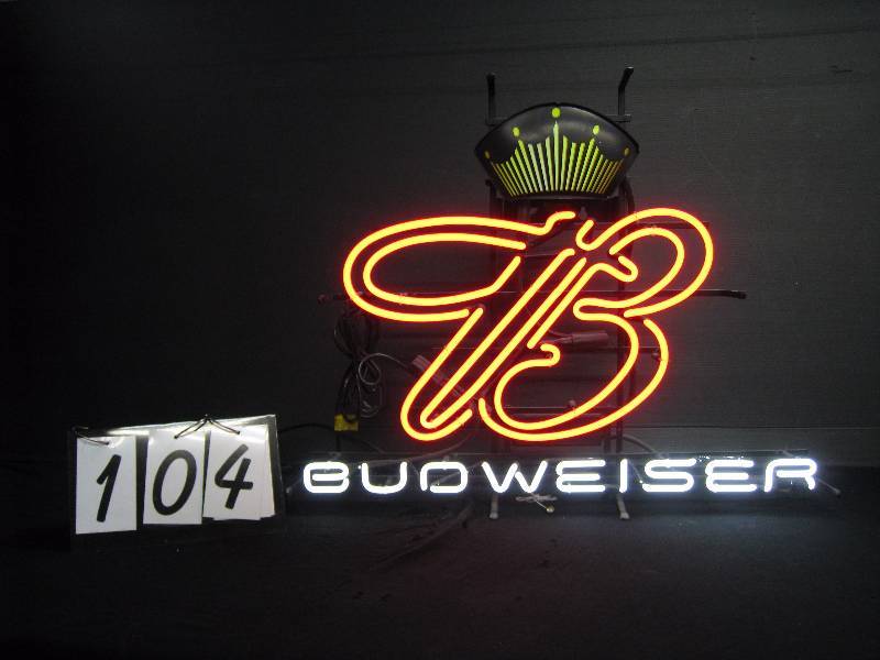 lot 104 image: Budweiser King B neon - small version