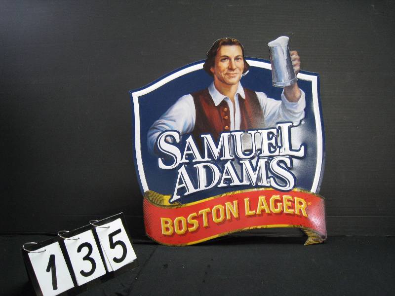 lot 135 image: Samuel Adams Boston Lager embossed tin sign