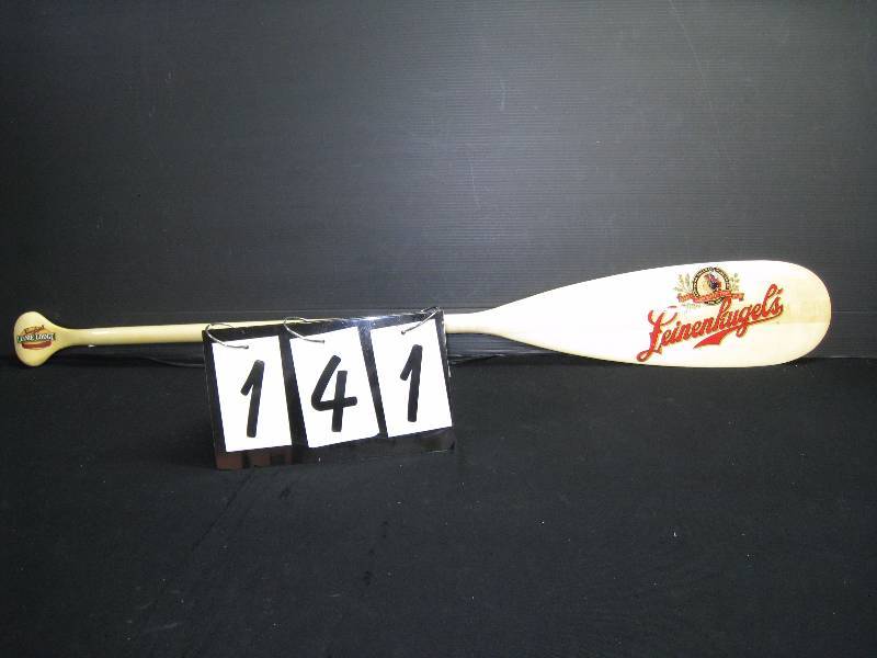 lot 141 image: Leinenkugel wooden paddle - excellent condition, new in bag