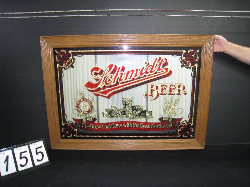 lot 155 image: Schmidt Beer mirror - nice faux gold leaf letters