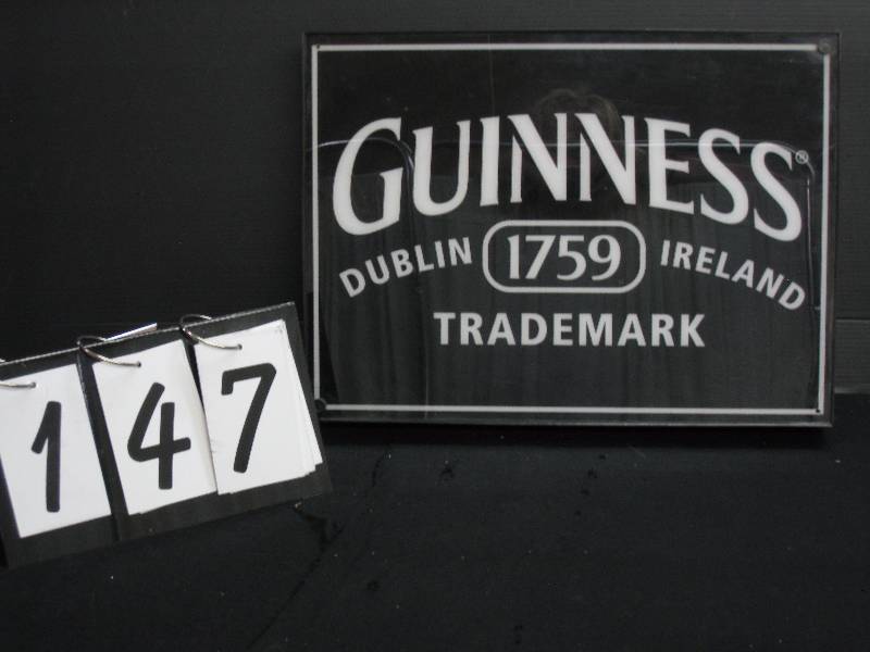 lot 147 image: Guinness box sign - does Not light