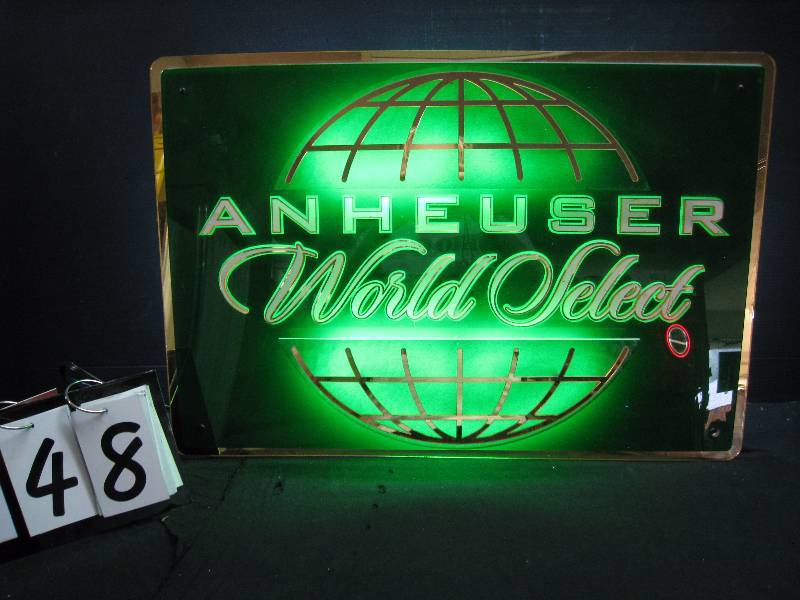 lot 148 image: Anheuser World Select back lit neon
