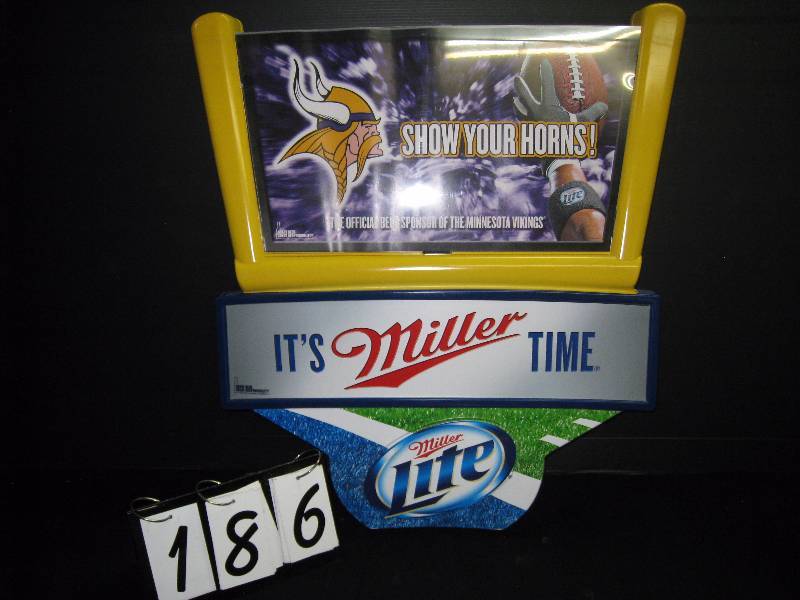 lot 186 image: Miller Vikings plastic goal post display