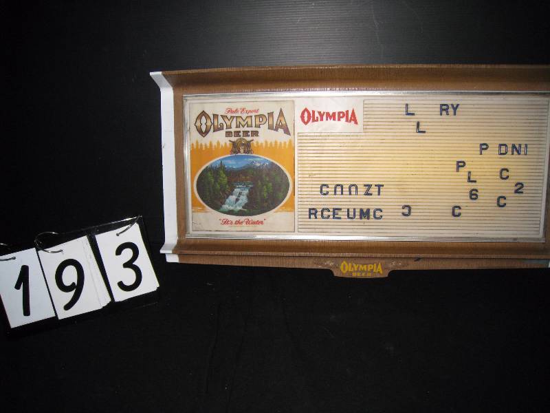 lot 193 image: Vintage Olympia light up menu board with letters