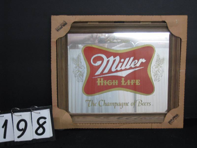 lot 198 image: Miller High Life mirror - new