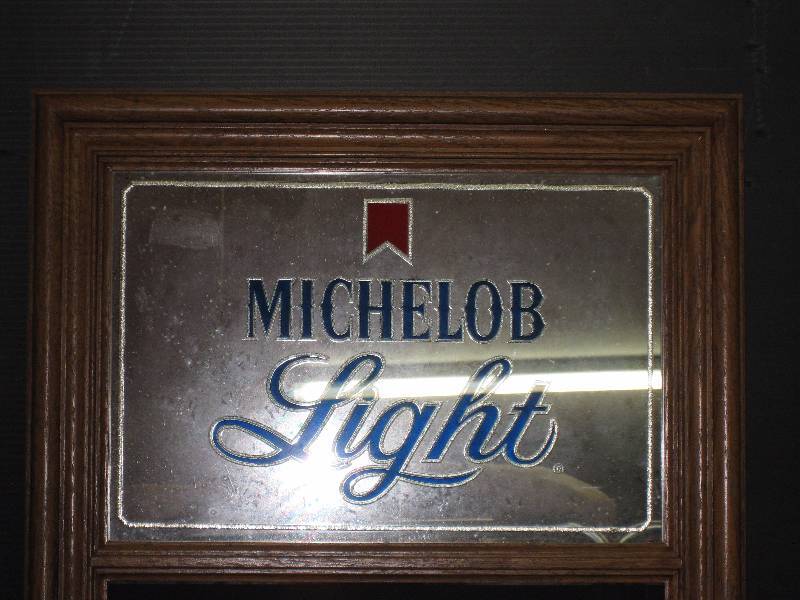lot 209 image: Michelob Light mirror  chalkboard - looks new