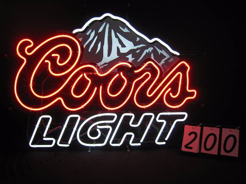 lot 200 image: Coors Light mountain neon