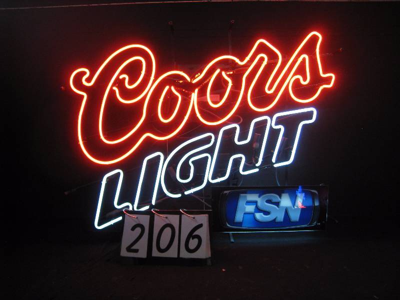 lot 206 image: Coors Light FSN Fox Sports North, neon