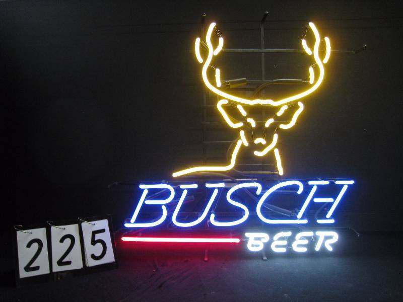 lot 225 image: Busch Beer with trophy buck neon - excellent condition