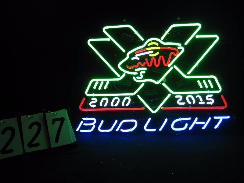 lot 227 image: Bud Light MN Minnesota Wild anniversary sign 2000-2015, NHL hockey, BNIB Brand New in Box