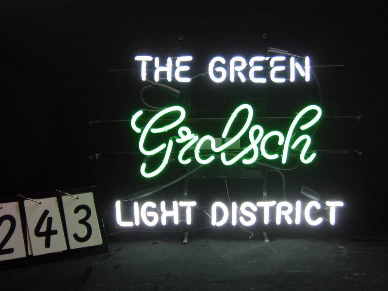 lot 243 image: Grolsch Beer The Green Light District neon sign