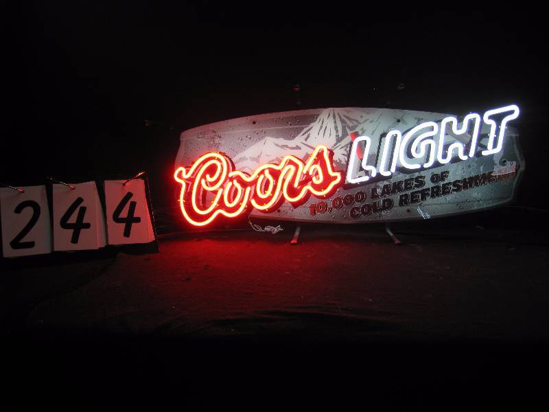lot 244 image: Coors Light - 10,000 Lakes of Cold Refreshment, neon