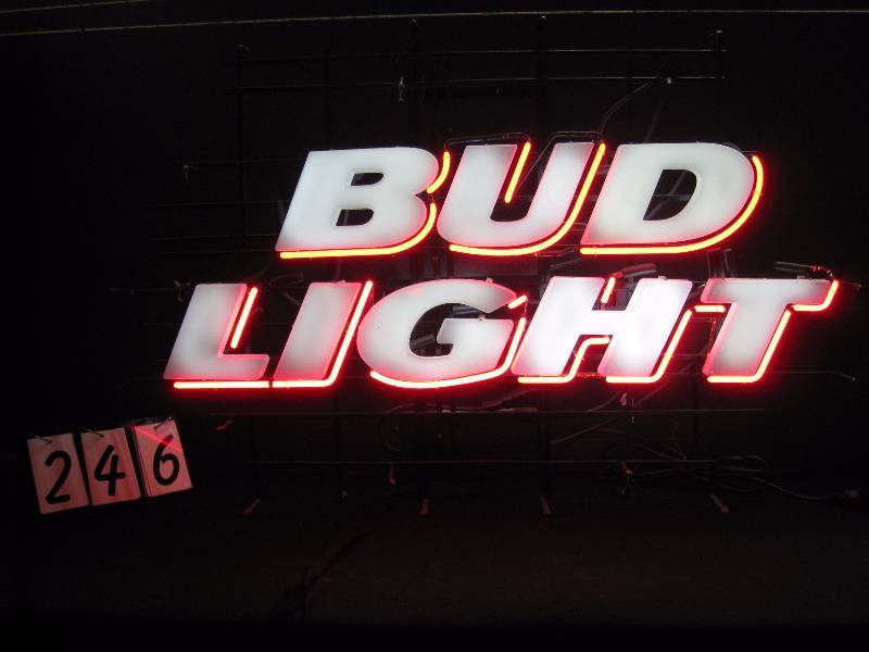 lot 246 image: Bud Light - large neon sign