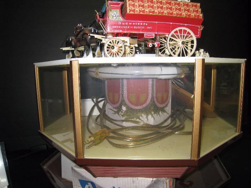 Budweiser Carousel beer cart with clydesdale horses and dalmations