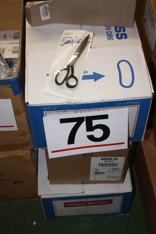 lot 75 image: 7 Simplicity all purpose iron scissors     Quantity 216