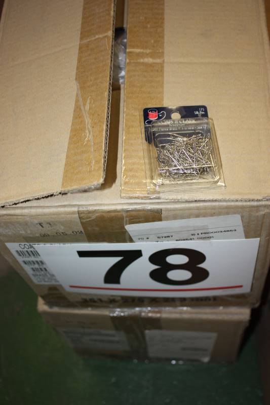 lot 78 image: Coats & Clark Brass Silk Pins.  175 per pack.      Quantity 480 pks