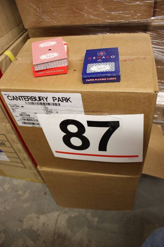lot 87 image: Quality Casino  playing card decks - used once     Quantity 288 decks