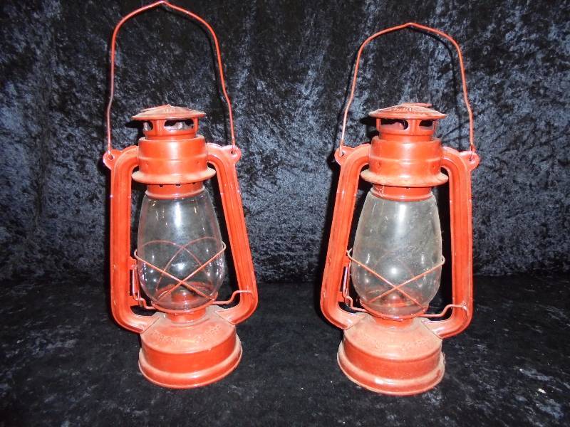 Pair Red Hanging Lanterns