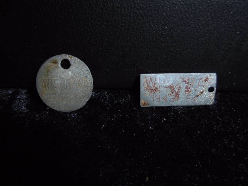 Pair - Wisconsin Trap Tags, 1943 & 1946