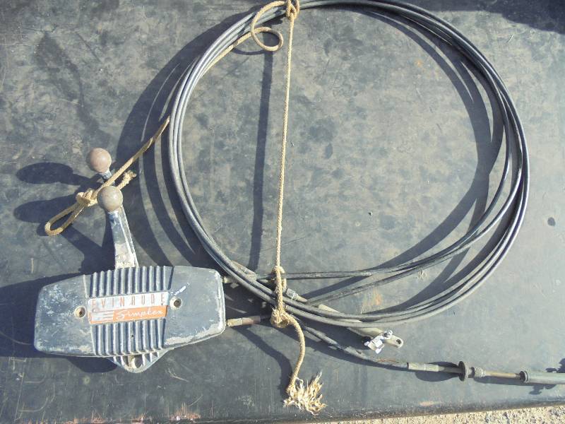 Vintage Evinrude Simplex Boat Motor Throttle, Control, Cables