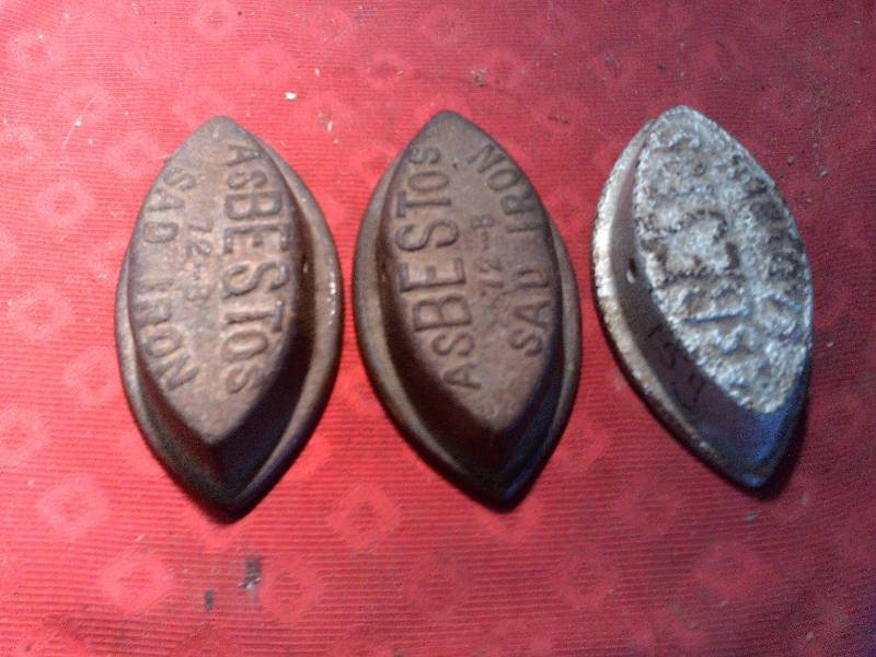 3 ASBESTOS SOD IRONS