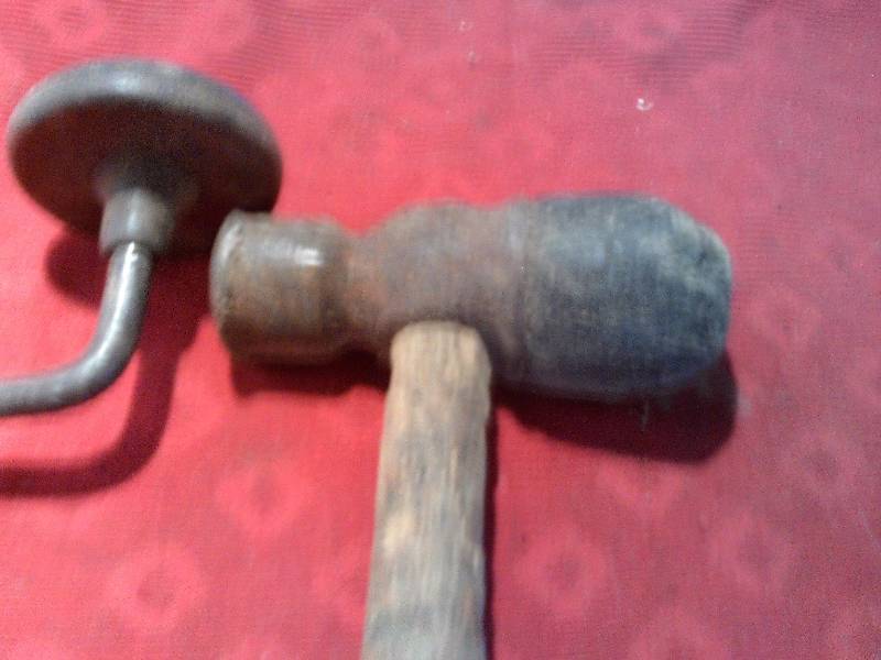 VINTAGE HAND DRILL AND MALLET