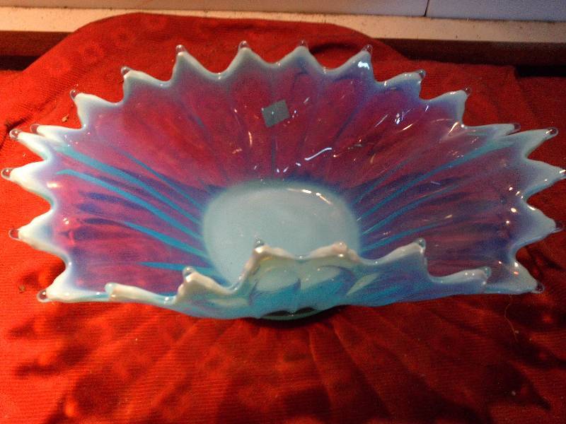 VINTAGE BLUE BLUE FROSTED EDGES BOWL