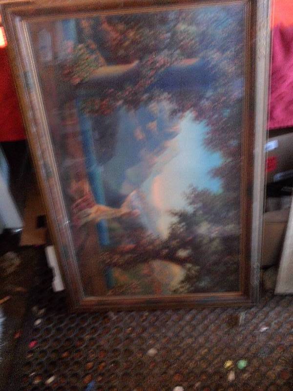 ANTIQUE PICTURE AND FRAME