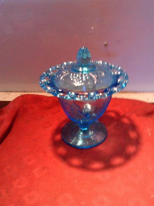 RADIANCE LIGHT BLUE PEDISTAL CANDY DISH