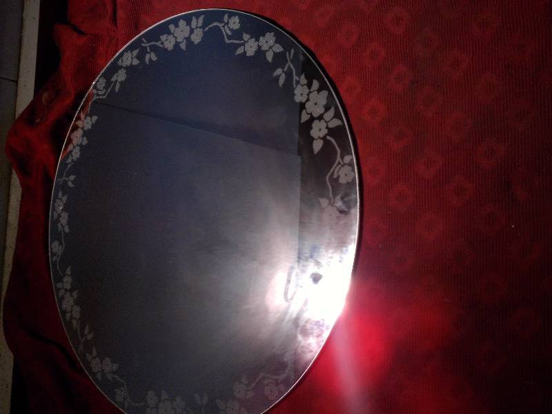 ROUND ETCHED GLASS MIRROR