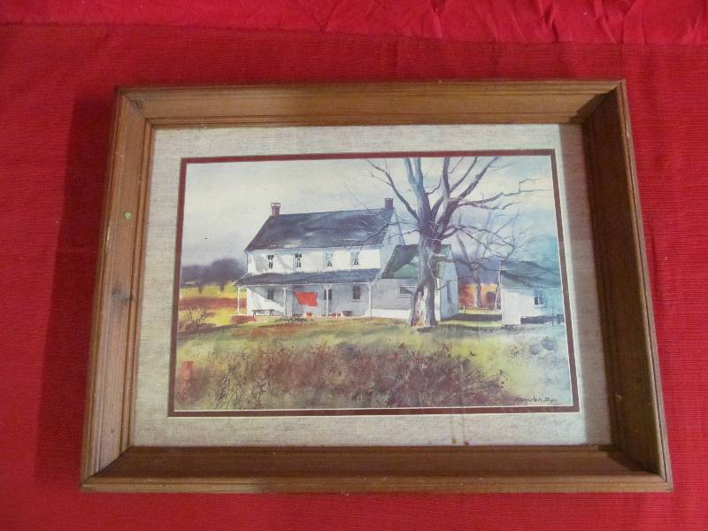 vintage water color print