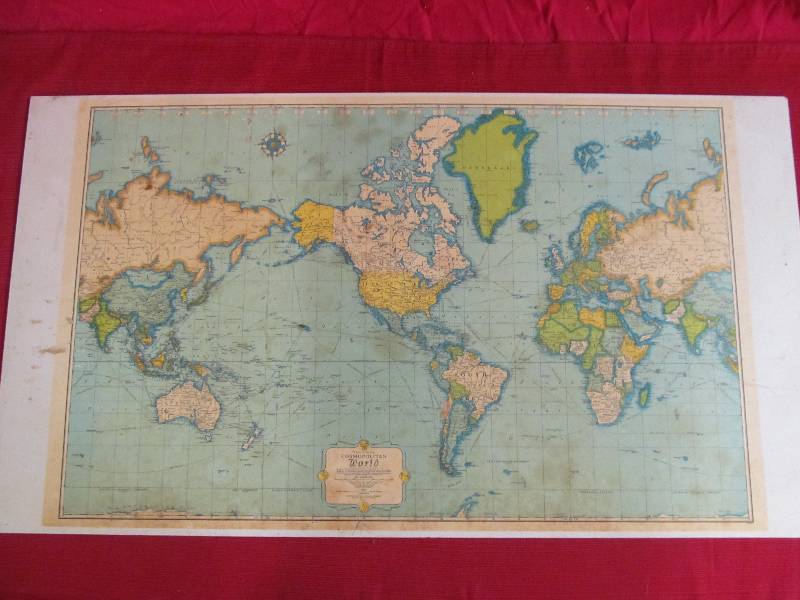 Vintage Rand Mc Nally world map