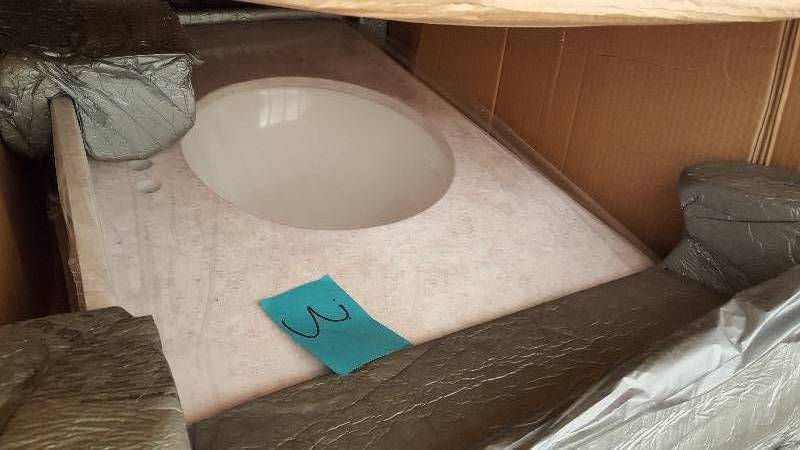 Home Decorators 37 in. Stone Effects Vanity Top  with White Basin New