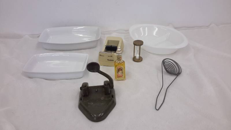 Vintage office equipment, cookware, more