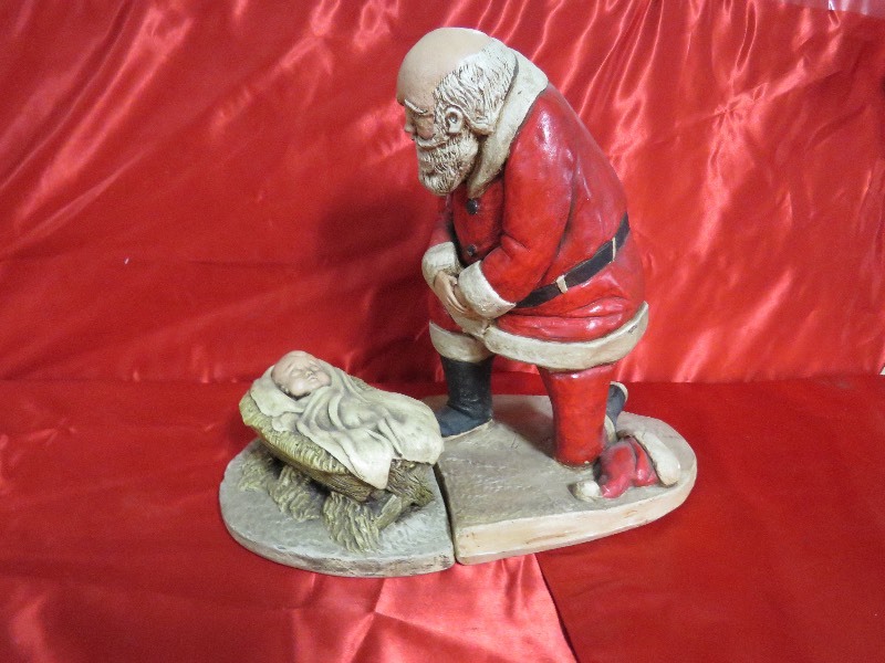 Santa and Jesus Statue