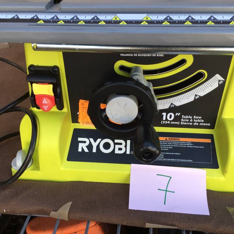 lot 7 image: Ryobi 15 Amp 10 in. Table Saw in like New Working Conditions