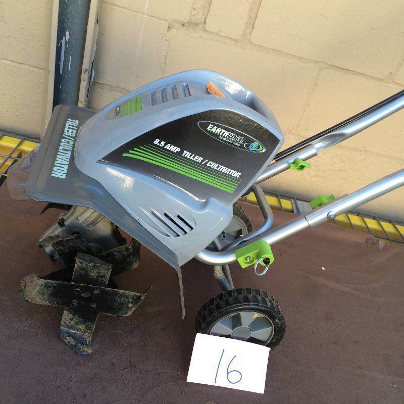 lot 16 image: Earthwise 11 in. 8.5 Amp Electric Tiller and Cultivator Used working conditions Model # TC70001