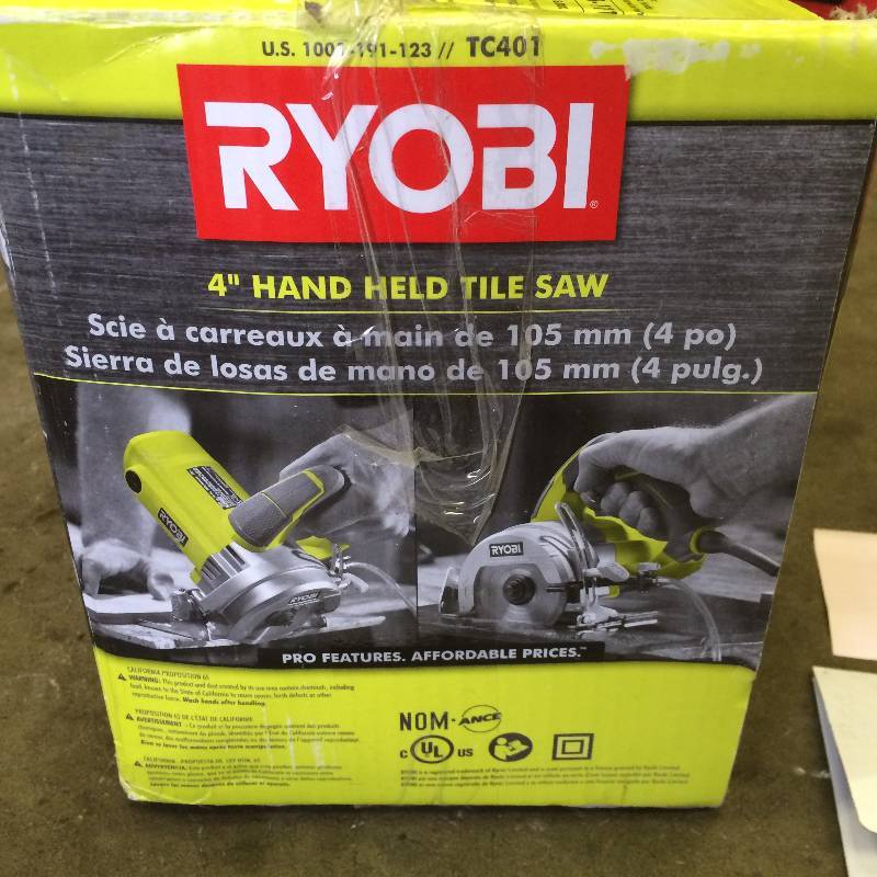 lot 40 image: Ryobi 4 in. Tile Saw Model # TC401 used working conditions