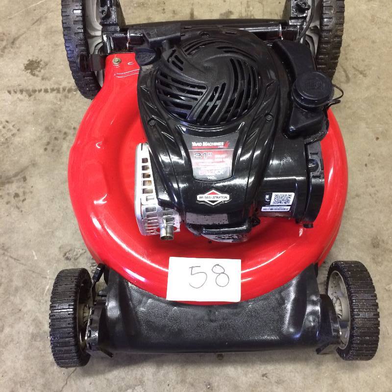 lot 58 image: Yard Machines 21 in. 140cc OHV Briggs & Stratton Walk-Behind Gas Lawn Mower Used working conditions