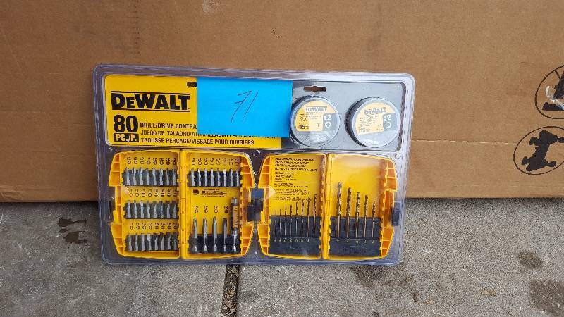 lot 71 image: Dewalt 80 Pc Drill Bit Set New