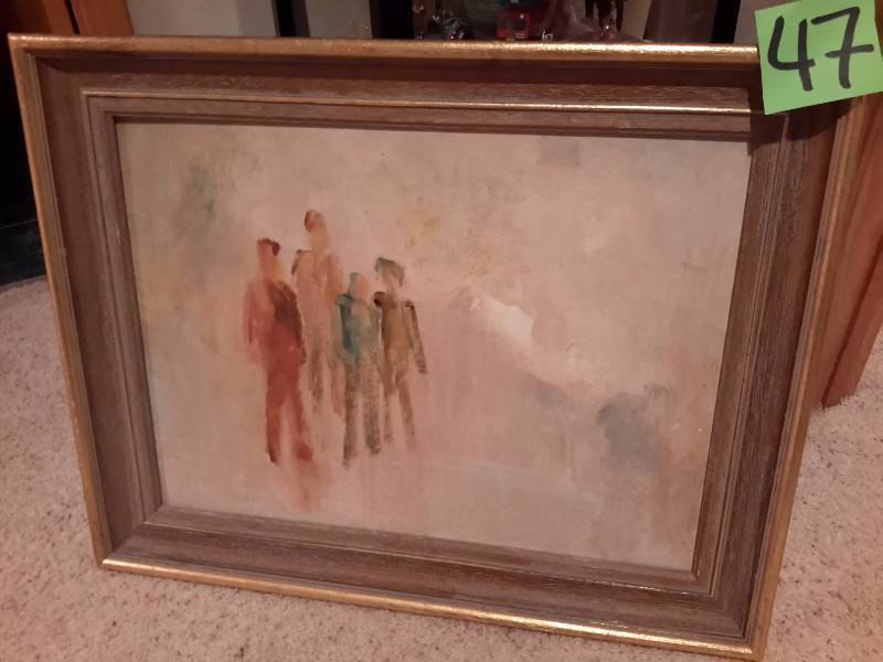 Original Oil.. Where Do we go from here  MN Artist from White Bear.. 30 in x 24in  Picture representing after a holocaust