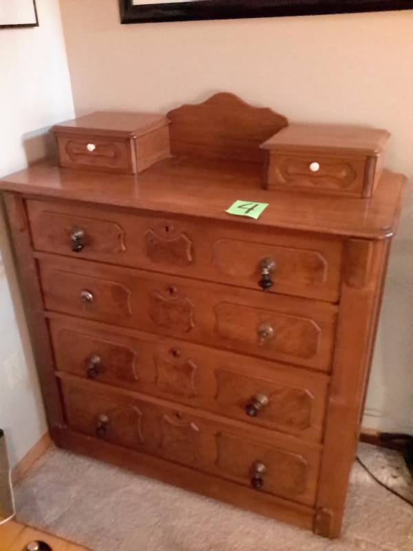 Burled Walnut Candle Top Dresser