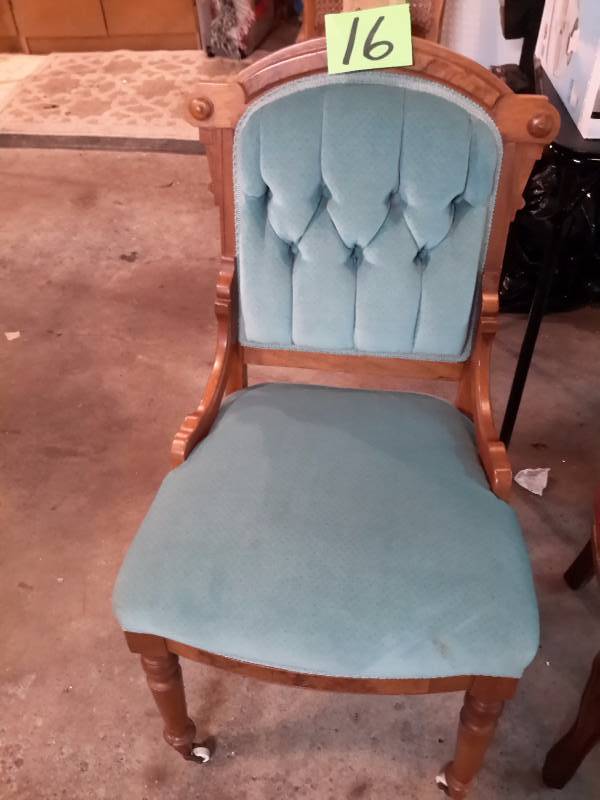 Side Chair, Walnut Wood.. From the South Dakota Prairie.. White Porcelain Rollers in front