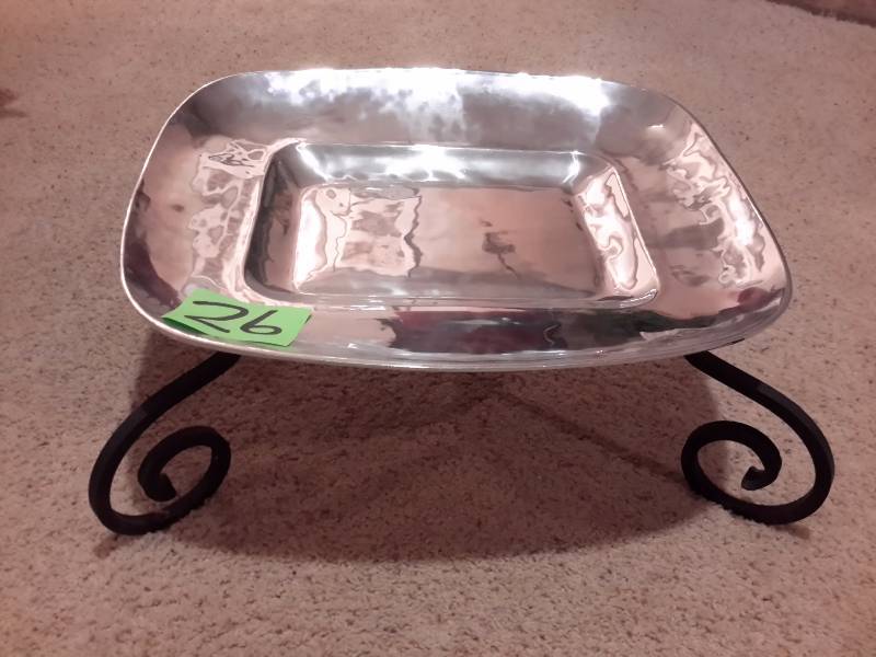 Beautiful Metal Serving Dish with stand
