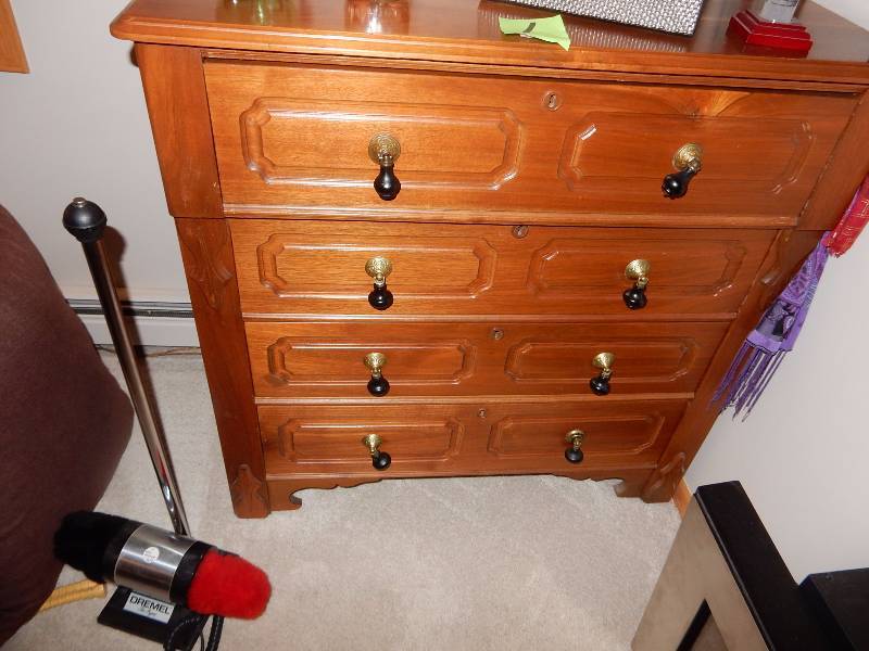Walnut Dresser with tear drop Knobs