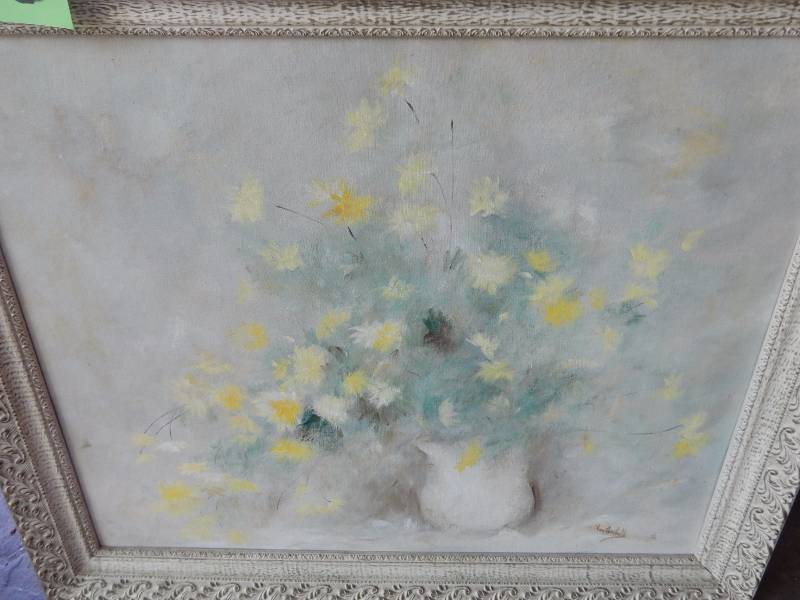 Original Oil Painting.  Yellow Flowers..