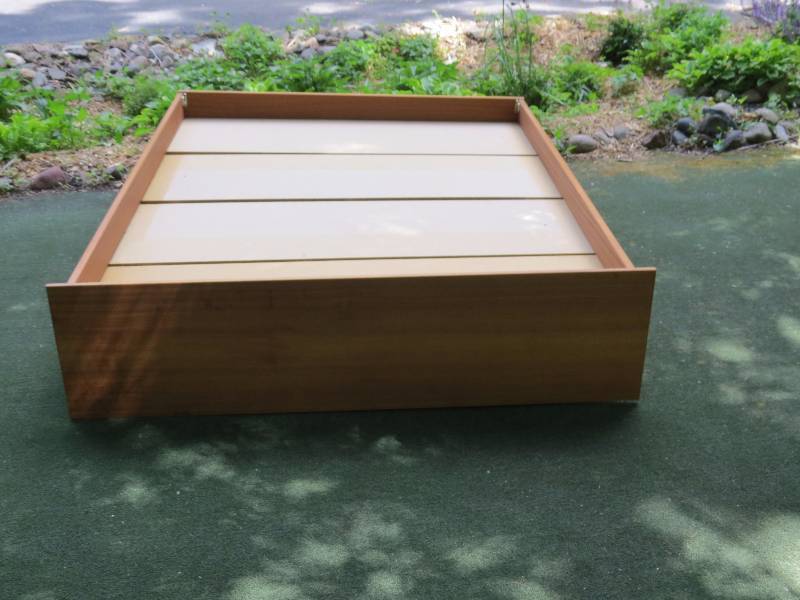 Teak, Queen size bed made in Denmark.. Under bed drawers.. EXCELLENT Shape.