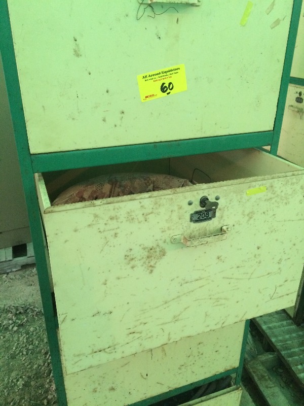lot 60 image: Fantastic Parts  Tools Storage Units   Measures 24 wide x 30 deep x 65 high  Drawers 22 w x 29 L x 14 h