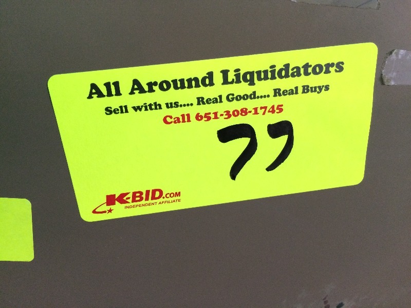 lot 77 image: Metal Storage Shelf   Measures 34.5 w x12.5 d x 47 high