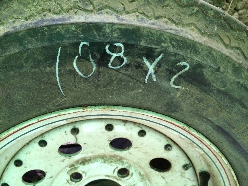 lot 108 image: Trailer Tires on rims 5 hole   B78-13 ST  lot of 2